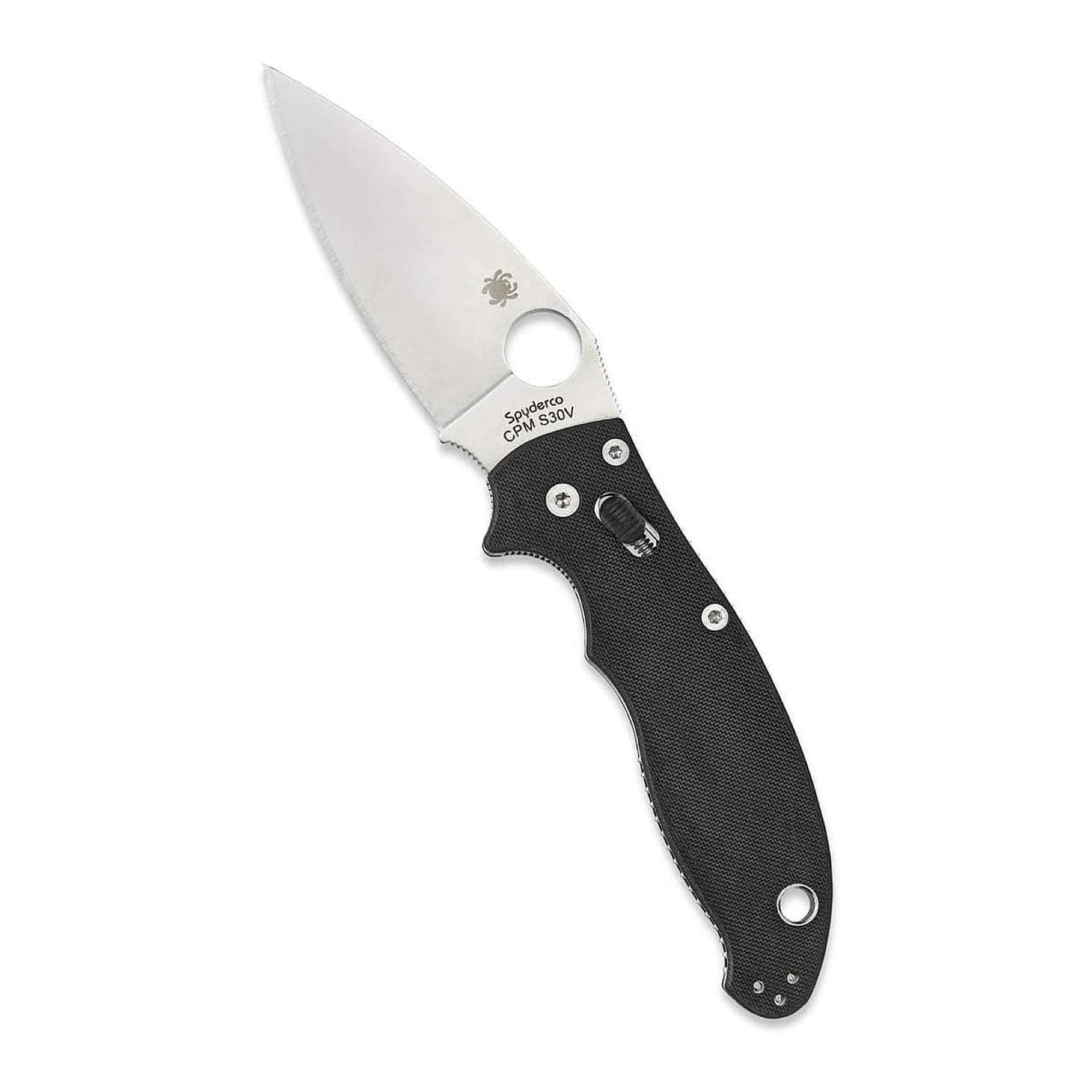 Spyderco Manix 2 3.37-Inch CPM S30V Steel Blade PlainEdge Foldable Knife (Black)