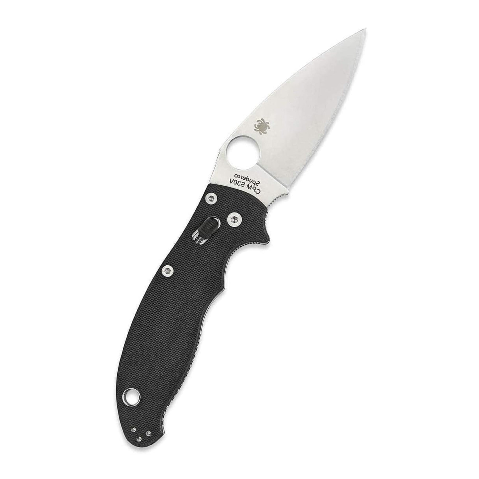 Spyderco Manix 2 3.37-Inch CPM S30V Steel Blade PlainEdge Foldable Knife (Black)
