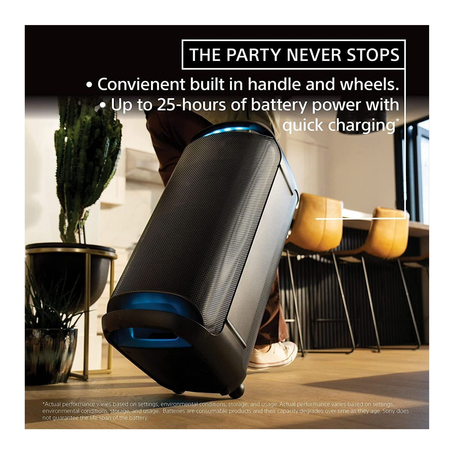Sony SRS-XV800 X-Series Wireless Portable Bluetooth Karaoke Party Speaker(Black)