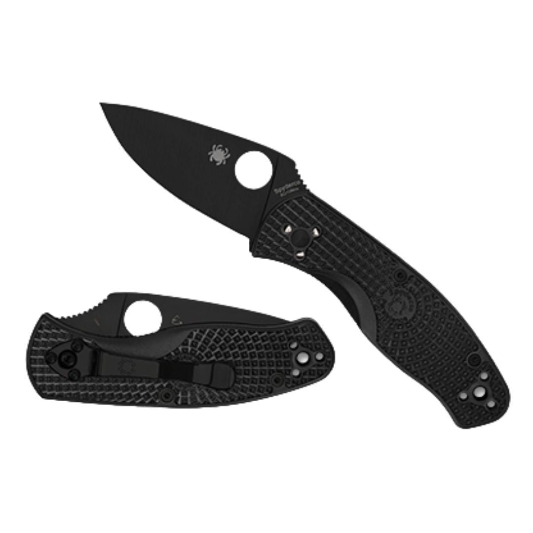 Spyderco Persistence Lightweight Pocket Knife - Durable Black Oxide Blade with Bi-Directional Textured FRN Handle - Everyday Carry Folding Knife for Tactical End Users