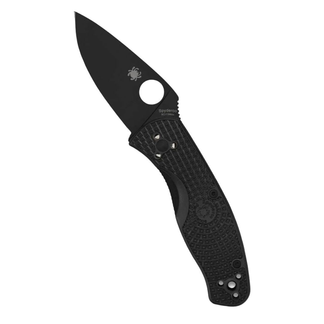 Spyderco Persistence Lightweight Pocket Knife - Durable Black Oxide Blade with Bi-Directional Textured FRN Handle - Everyday Carry Folding Knife for Tactical End Users