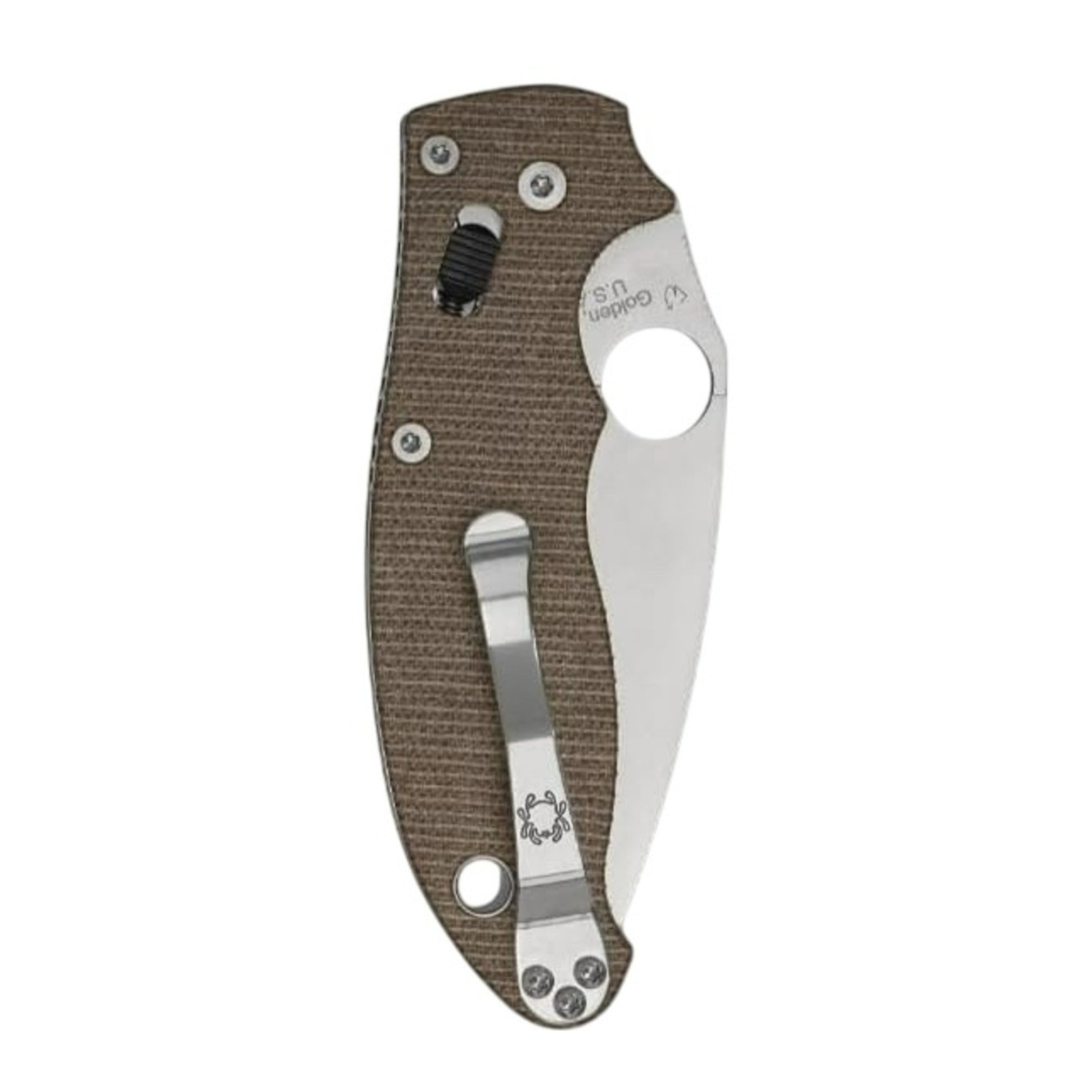 Spyderco Manix 2 Folding Utility Brown Canvas Pocket Knife with PlainEdge Blade