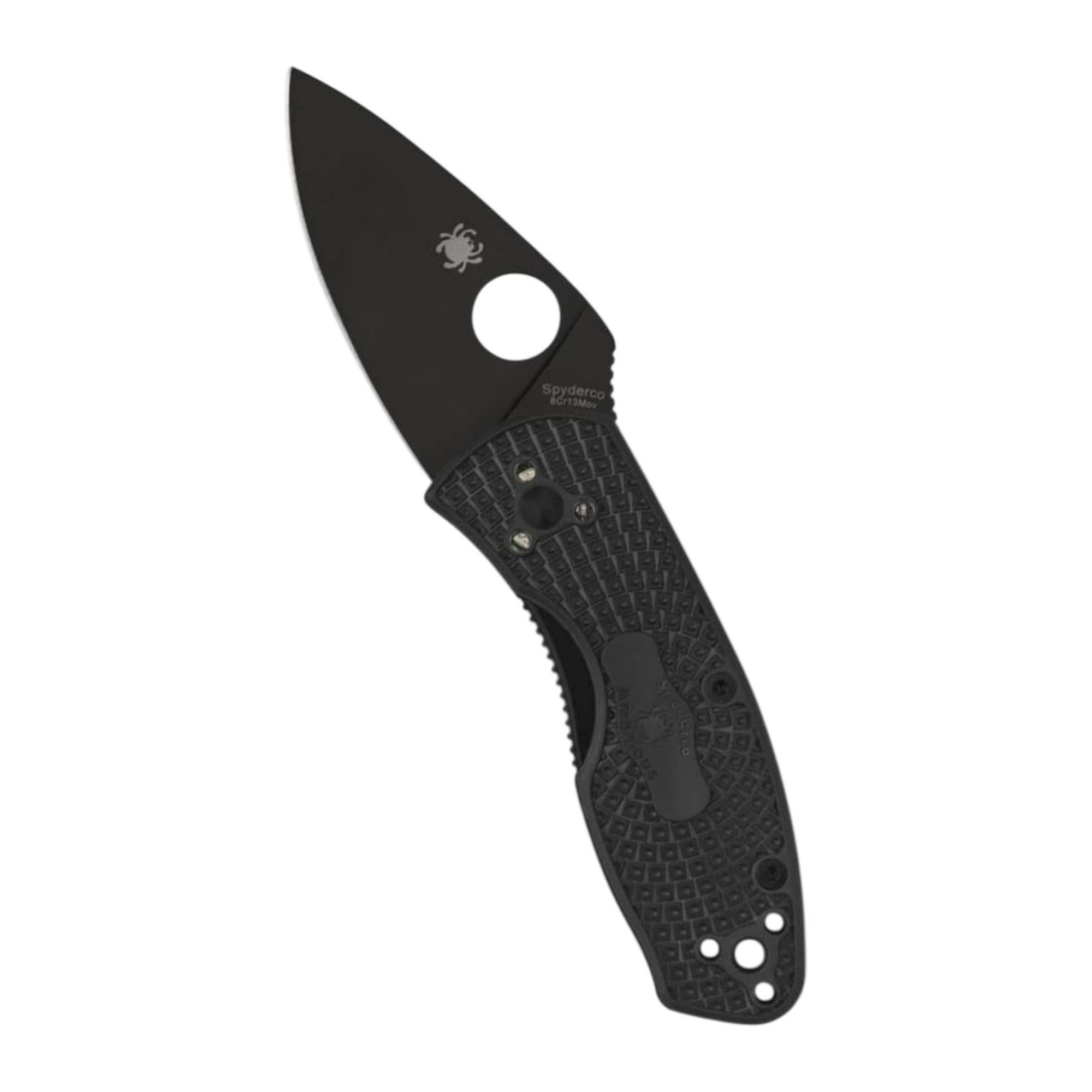 Spyderco Ambitious Lightweight Black Pocket Knife with 8Cr13MoV Steel Blade