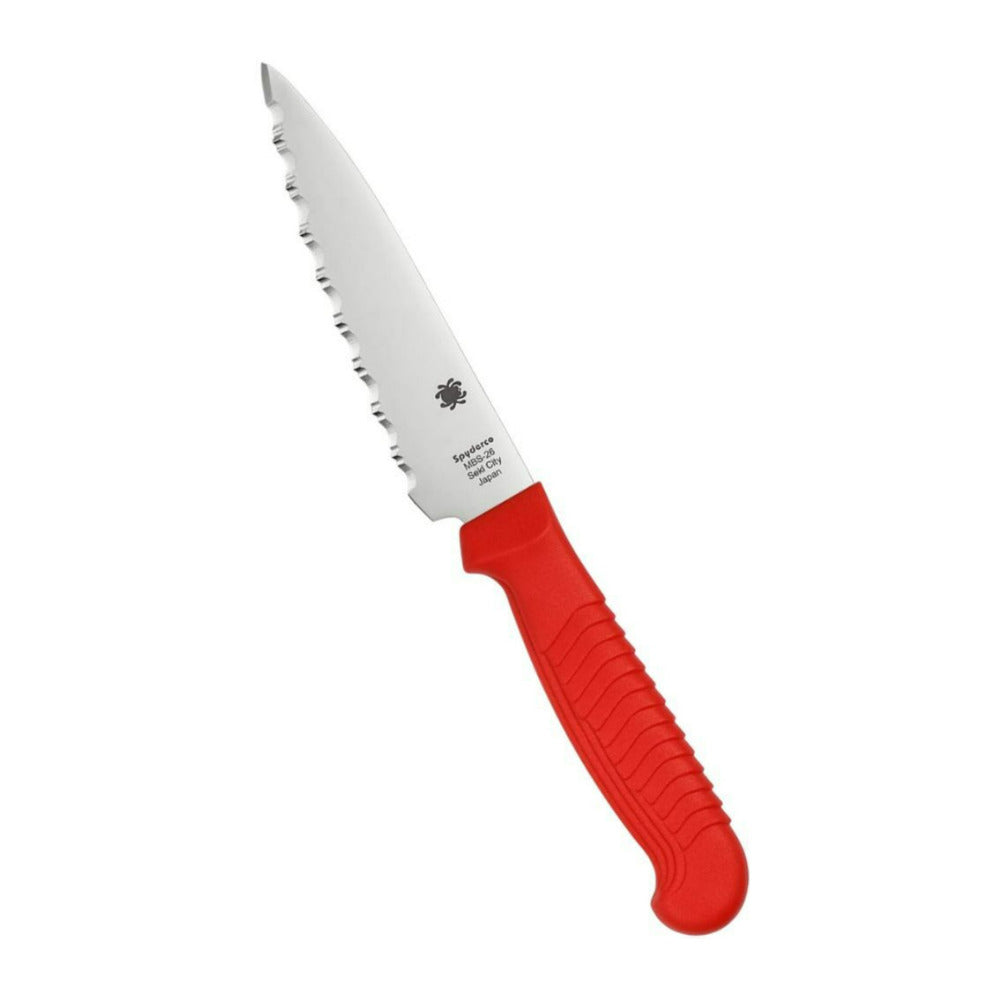 Spyderco K05 8.8 Inch SpyderEdge Kitchen Utility Red Knife with MBS 26 Blade