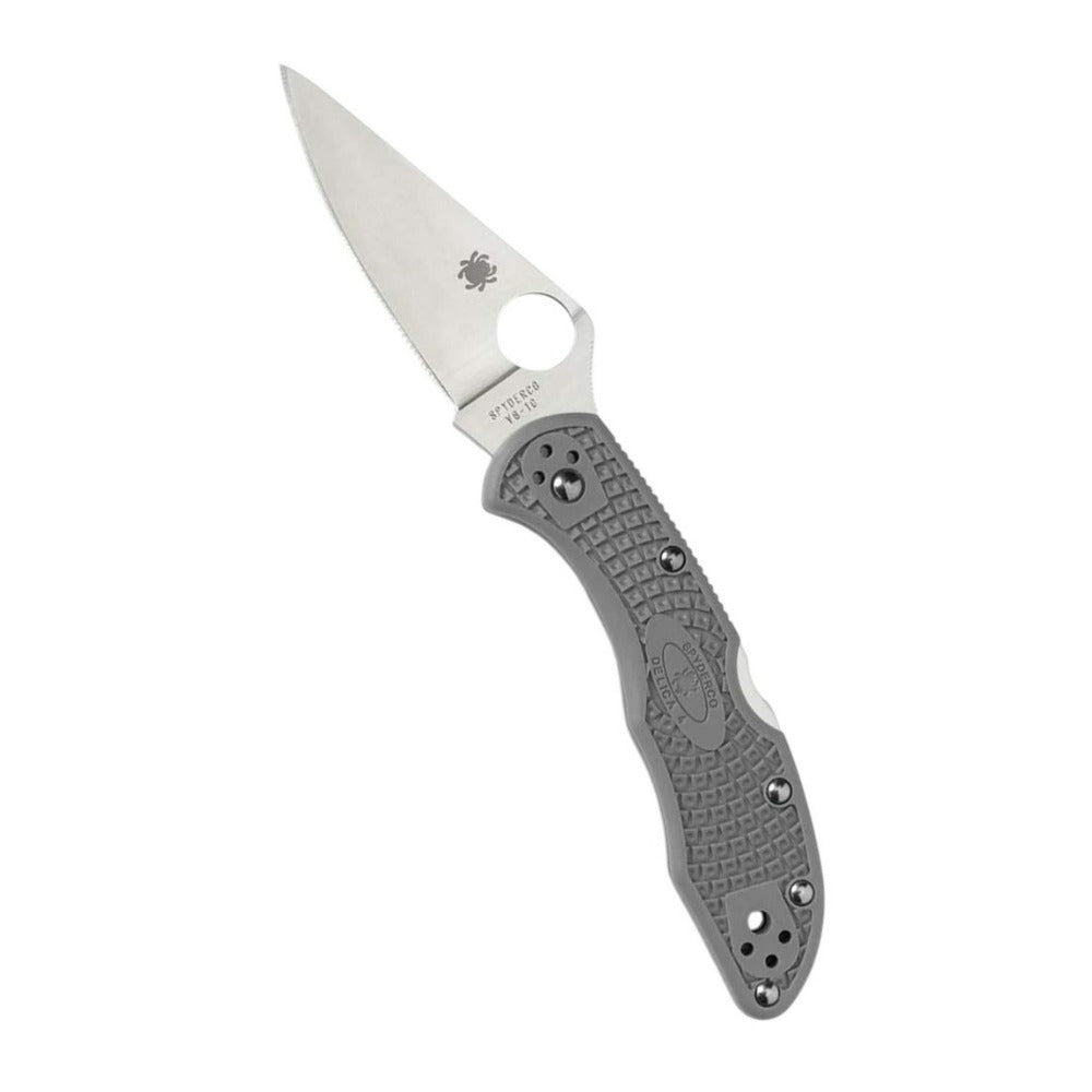 Spyderco Delica 4 Lightweight 7.15 Inch PlainEdge Signature Gray Folding Knife