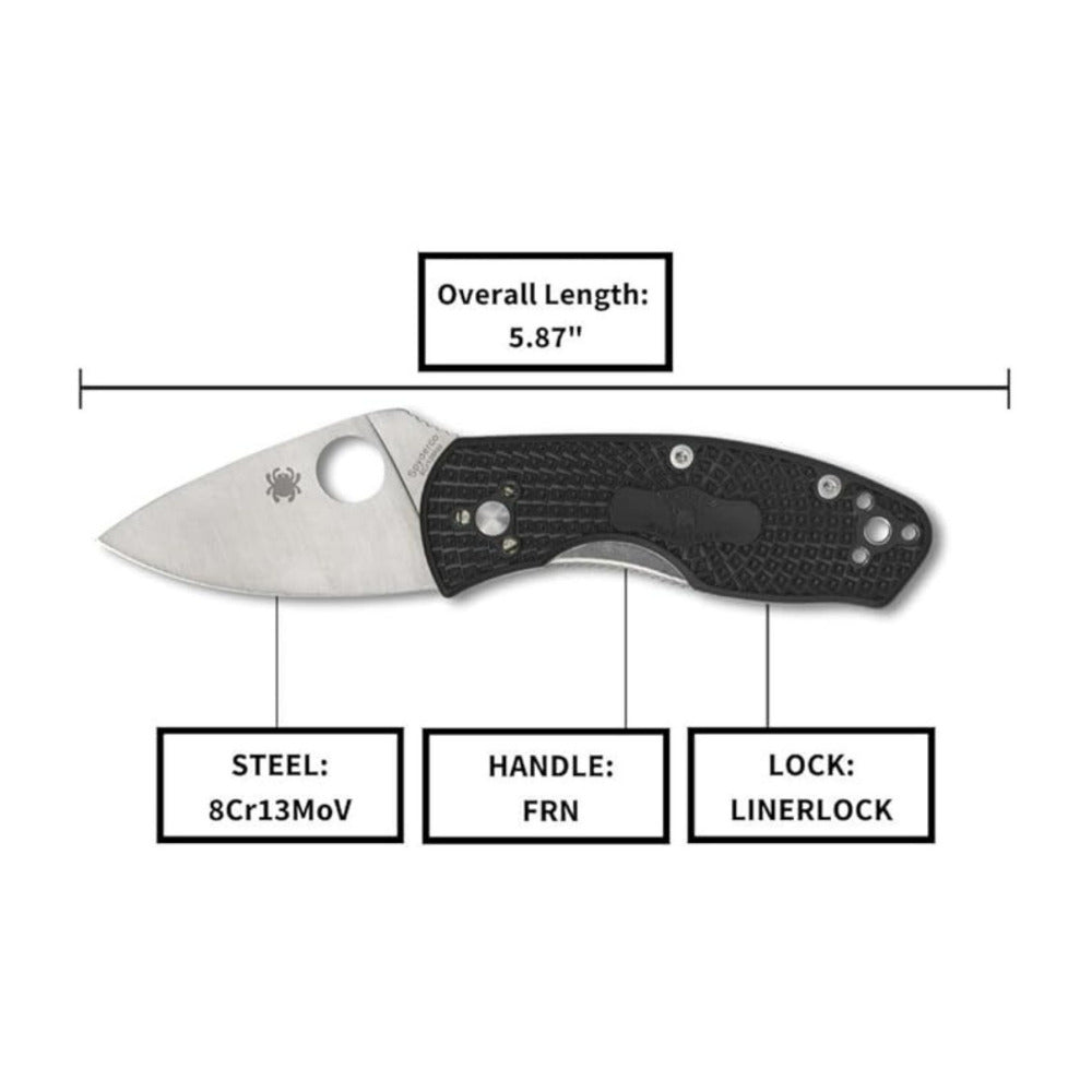 Spyderco Ambitious Lightweight Pocket Knife with 8Cr13MoV Stainless Steel Blade