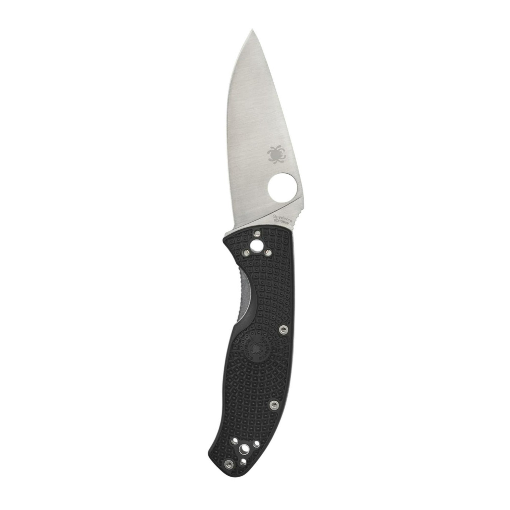 Spyderco Tenacious Folding Utility PlainEdge Black Pocket Knife with FRN Handle