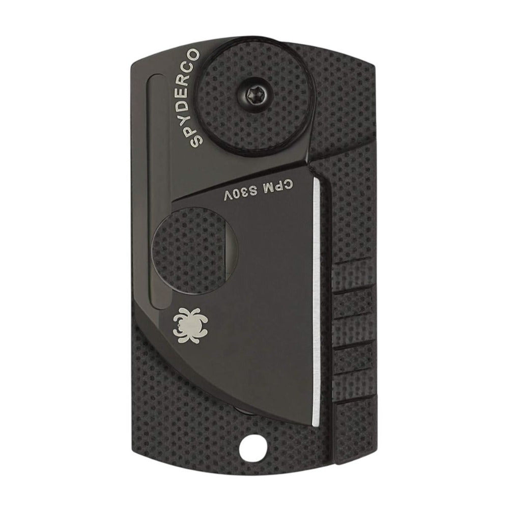 Spyderco Dog Tag Non Locking Black Folding Knife with CPM S30V Steel Blade