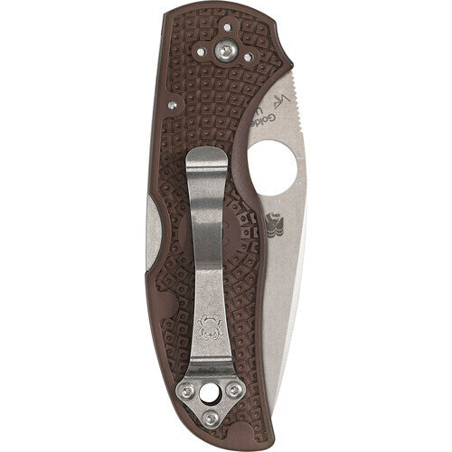 Spyderco Native 5 CPM 15V Stainless Steel Full-Flat Grind Folding Knife (Brown)