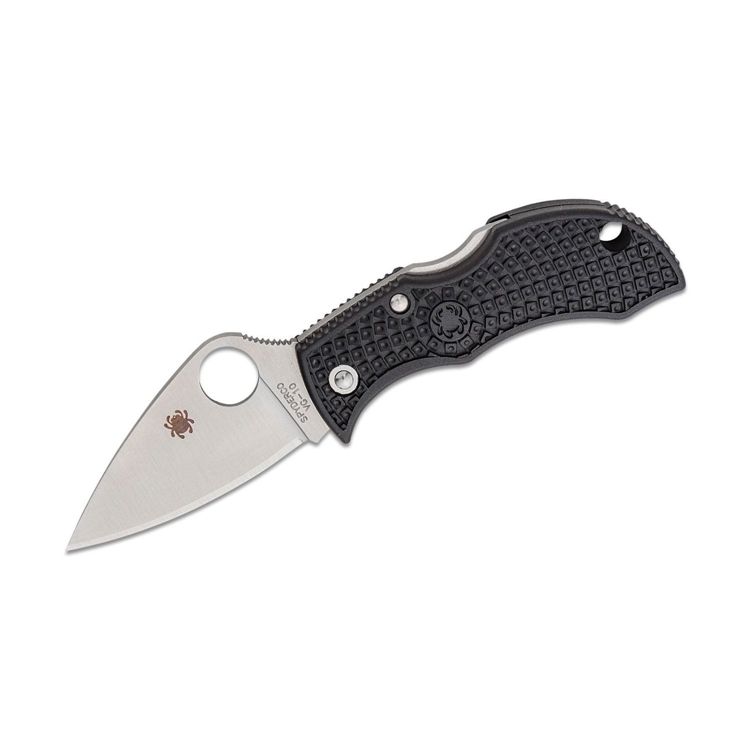 Spyderco ManBug Lightweight Leaf Pocket Knife with Black FRN (Satin Finish)