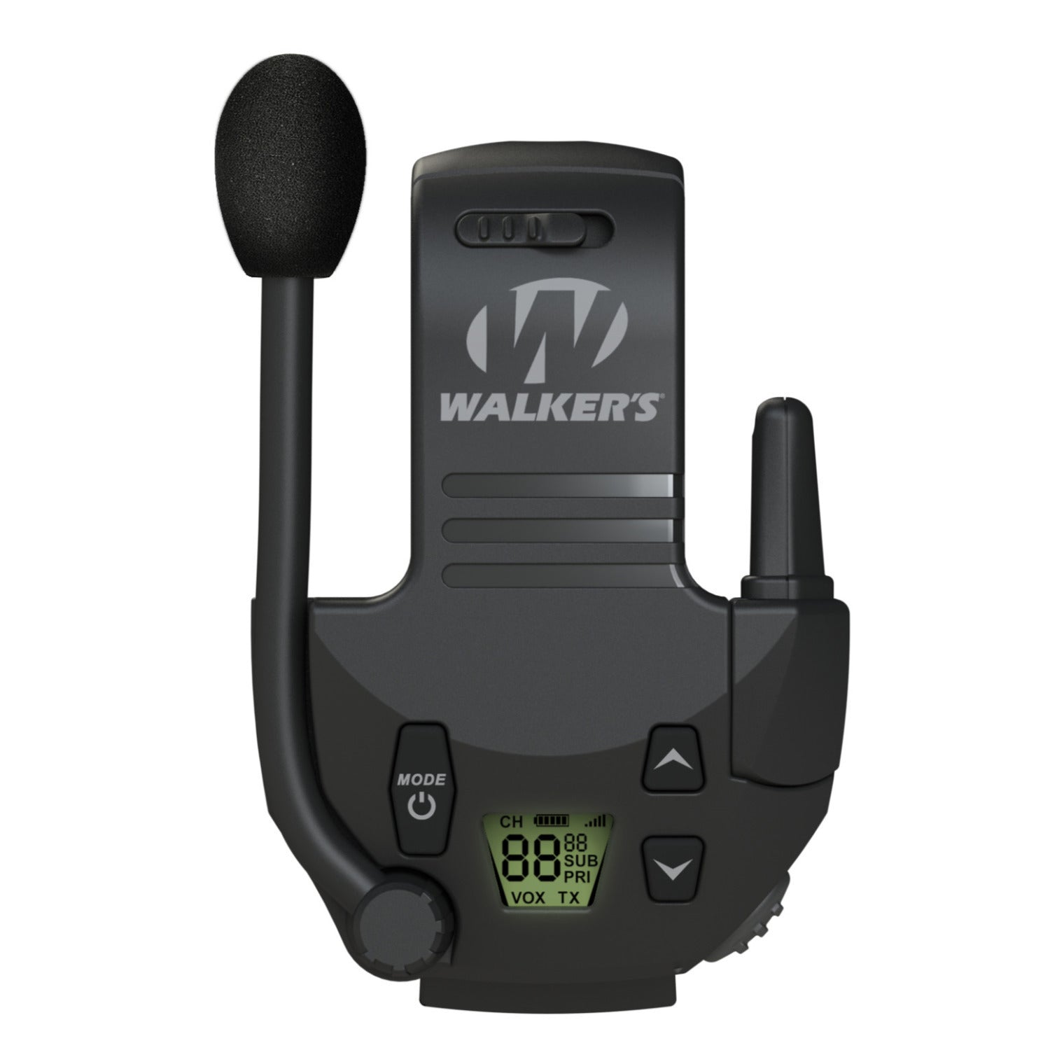 Walker's Tactical/Hunting Walkie Talkie, Integrates w/ Razor Muffs, 2-Mile Range