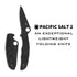 Spyderco Pacific Salt 2, 8.72-Inch Lightweight Folding Knife with Handle (Black)