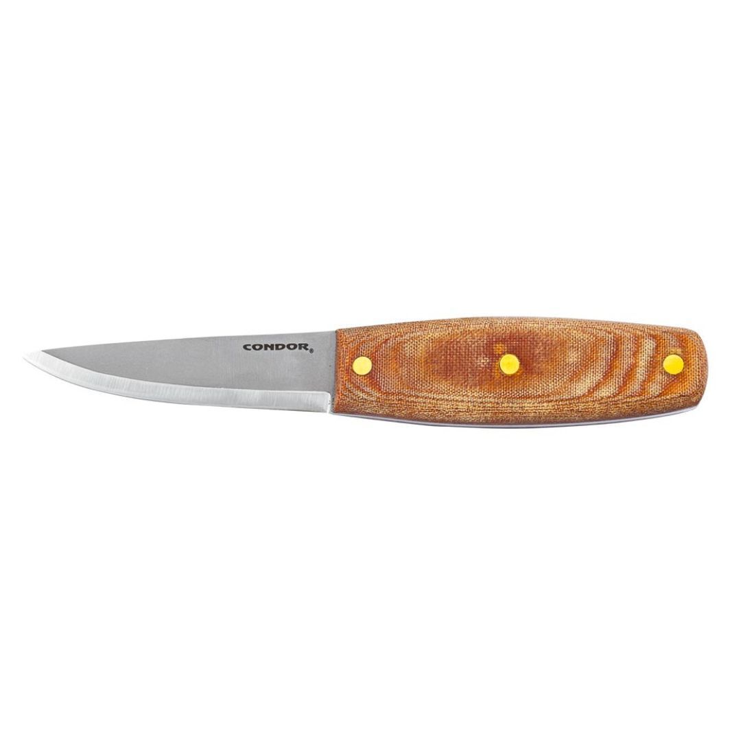 Primitive Mountain Fixed Blade Knife 4 Inch High Carbon Steel Blade Micarta Handle Leather Sheath