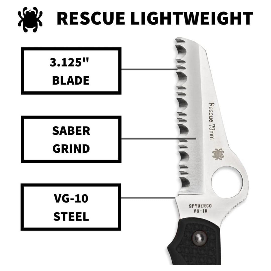 Spyderco Folding Knife Rescue 79mm