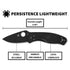 Spyderco Persistence Lightweight Pocket Knife - Durable Black Oxide Blade with Bi-Directional Textured FRN Handle - Everyday Carry Folding Knife for Tactical End Users
