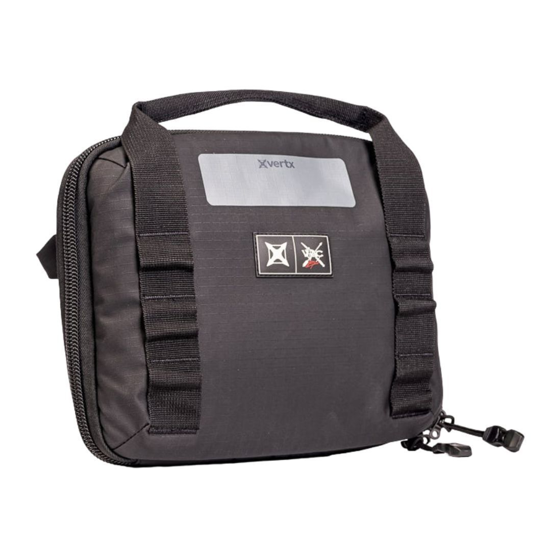 Vertx VTAC Single Pistol Case, Soft Gun Pouch Bag and Mag Holder, Ammo Tactical Gear Travel Accessories, Black (F1 VTX5709)