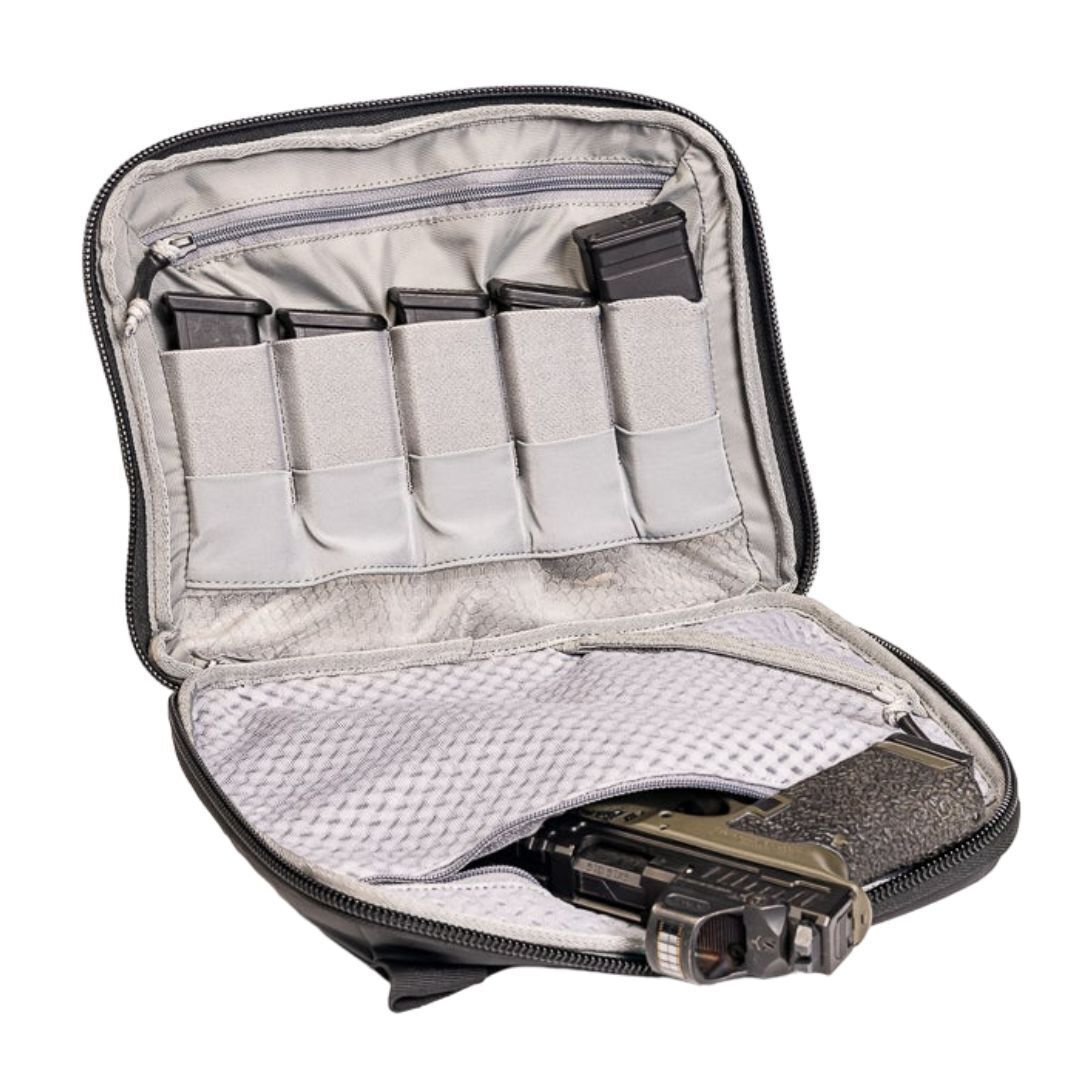 Vertx VTAC Single Pistol Case, Soft Gun Pouch Bag and Mag Holder, Ammo Tactical Gear Travel Accessories, Black (F1 VTX5709)