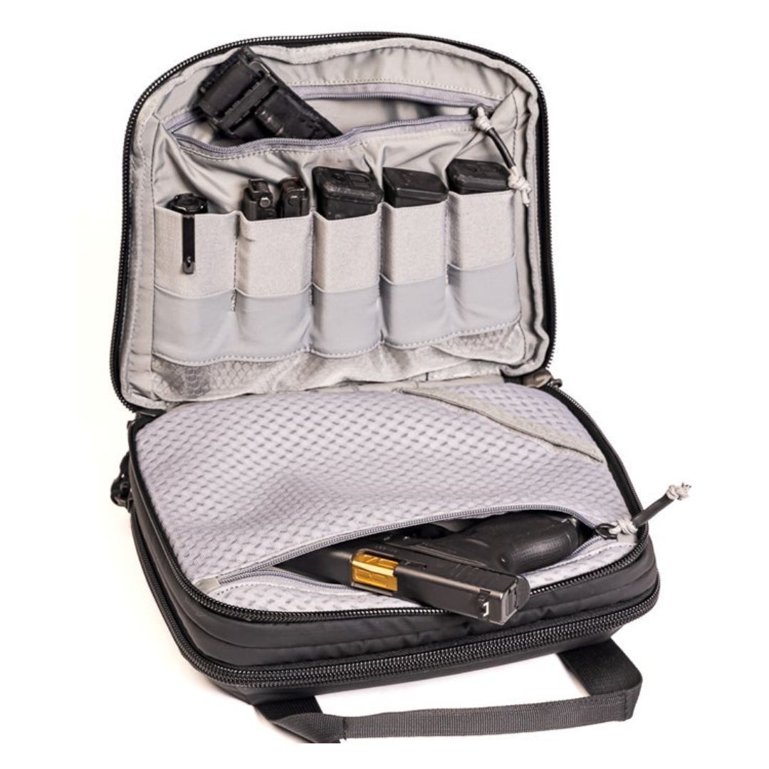 Vertx VTAC Double Pistol Case, Soft Gun Pouch Bag and Mag Holder, Ammo Tactical Gear Travel Accessories, Black (F1 VTX5710)
