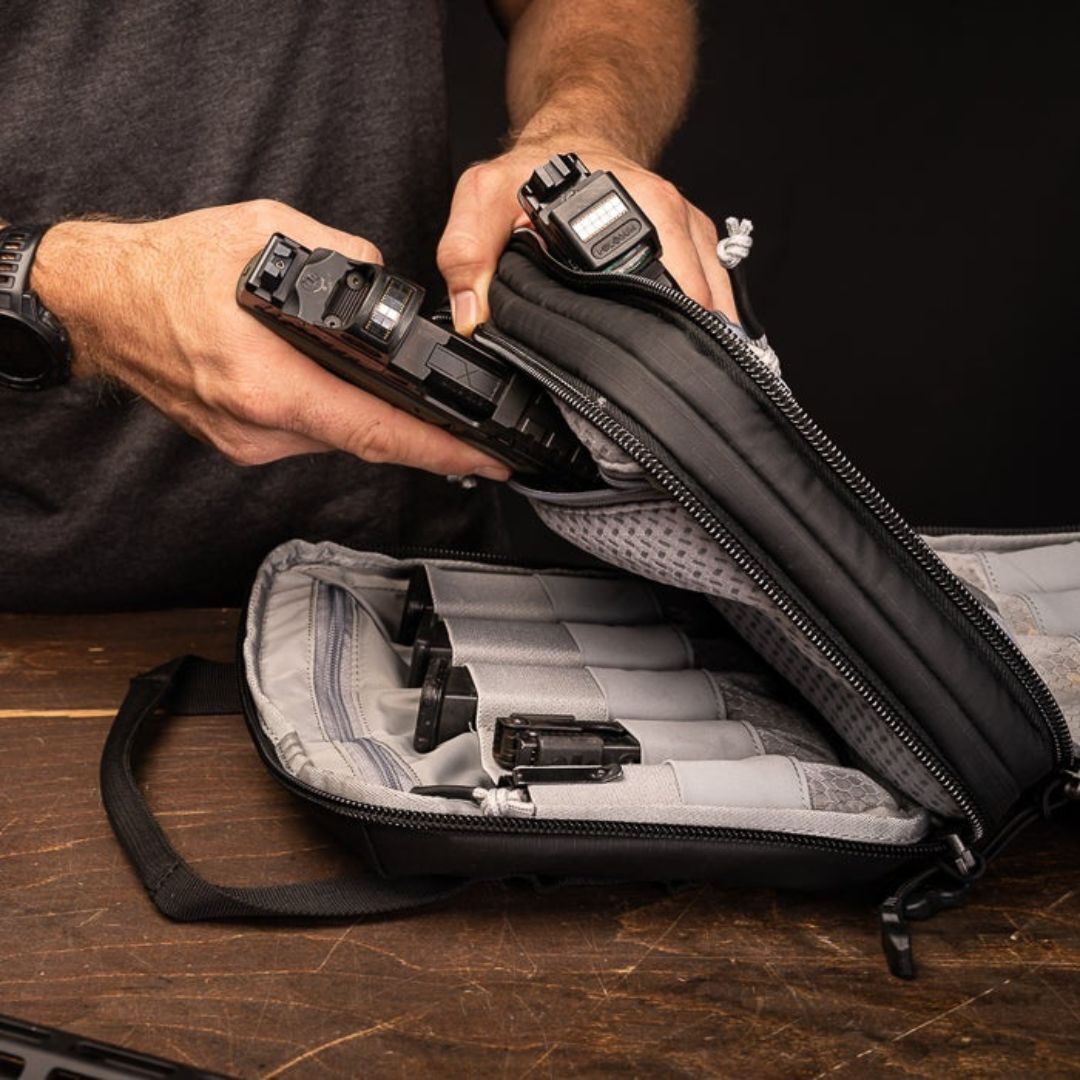 Vertx VTAC Double Pistol Case, Soft Gun Pouch Bag and Mag Holder, Ammo Tactical Gear Travel Accessories, Black (F1 VTX5710)