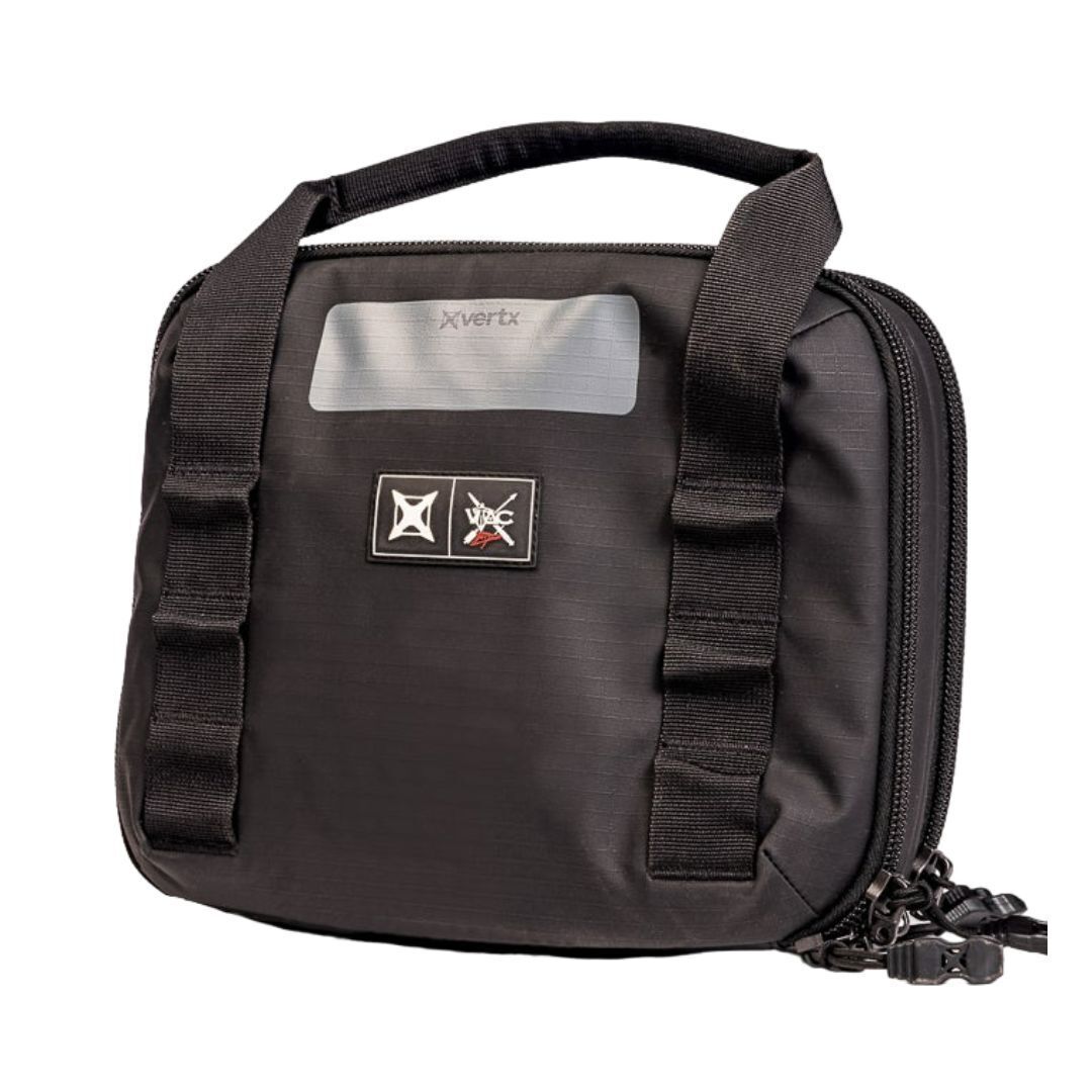 Vertx VTAC Double Pistol Case, Soft Gun Pouch Bag and Mag Holder, Ammo Tactical Gear Travel Accessories, Black (F1 VTX5710)