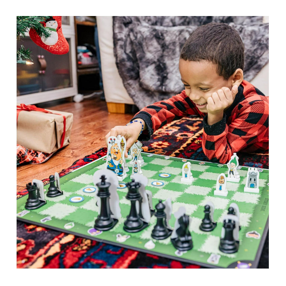 Story Time Chess Level 1 Kids Sets with Double Sided Board for Beginners