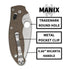 Spyderco Manix 2 Folding Utility Brown Canvas Pocket Knife with PlainEdge Blade