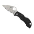 Spyderco Manbug Folding Black Knife with Full Flat Ground Serrated VG 10 Blade