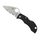 Spyderco Manbug Folding Black Knife with Full Flat Ground Serrated VG 10 Blade