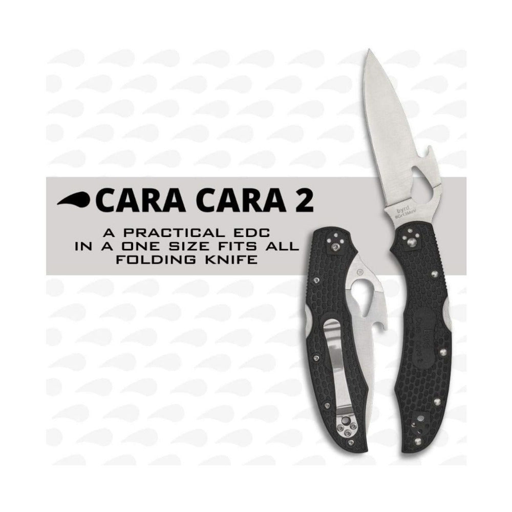 Spyderco Cara Cara 2 PlainEdge Black Knife with Emerson Opener and FRN Handle