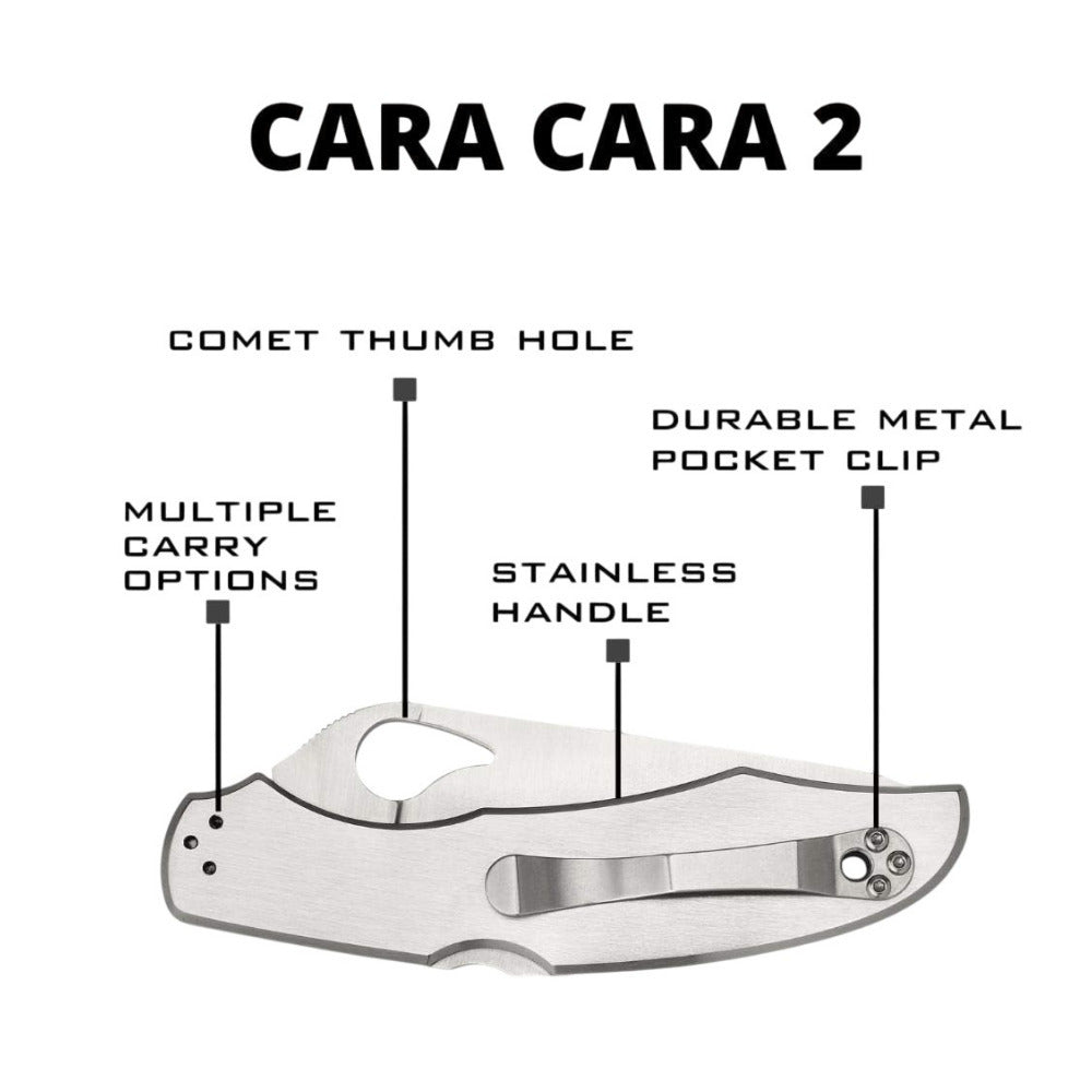 Spyderco Byrd Cara Cara 2 CombinationEdge Stainless Steel Knife with Steel Blade