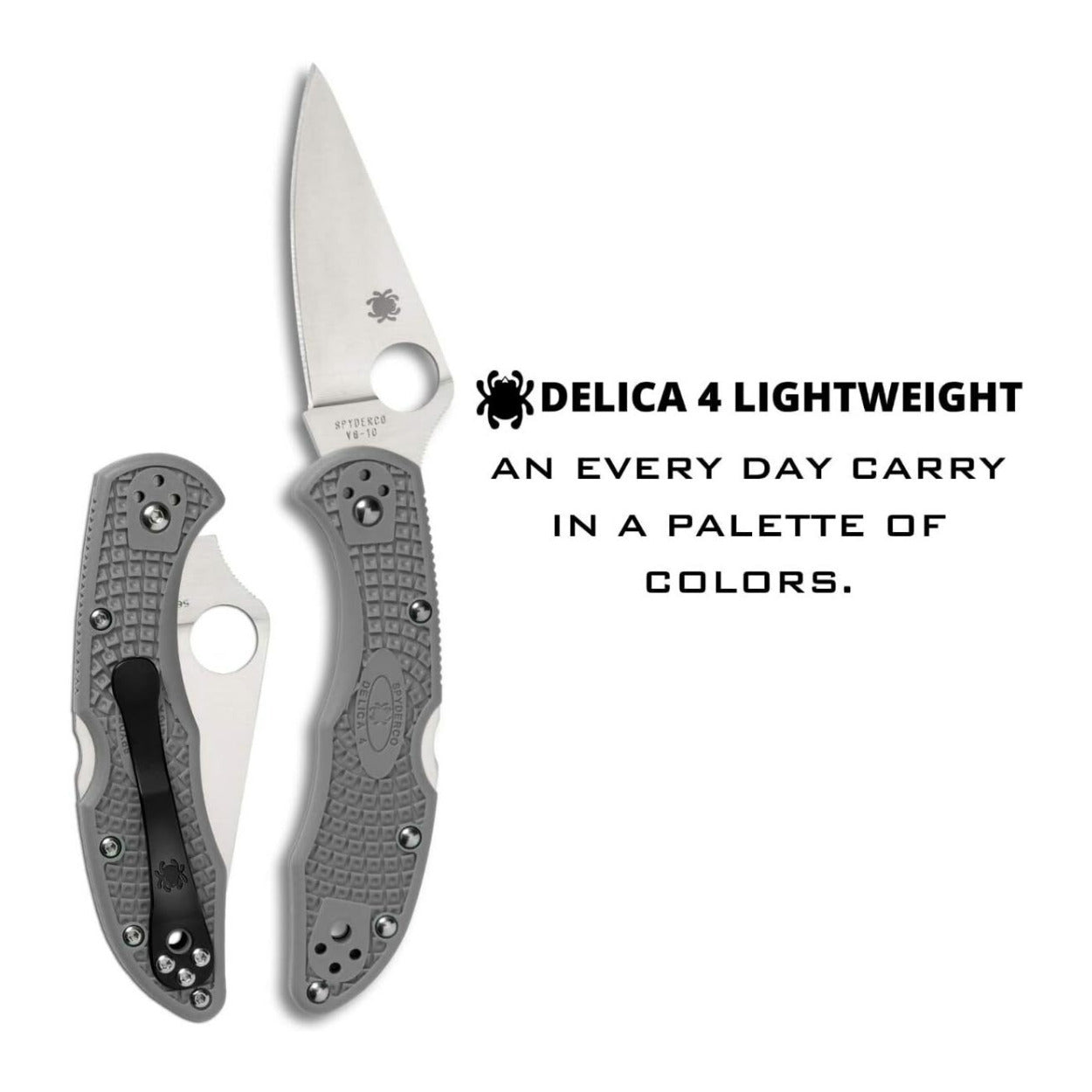 Spyderco Delica 4 Lightweight 7.15 Inch PlainEdge Signature Gray Folding Knife