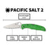 Spyderco Pacific Salt 2 SpyderEdge Green Folding Knife with H 1 Steel Blade