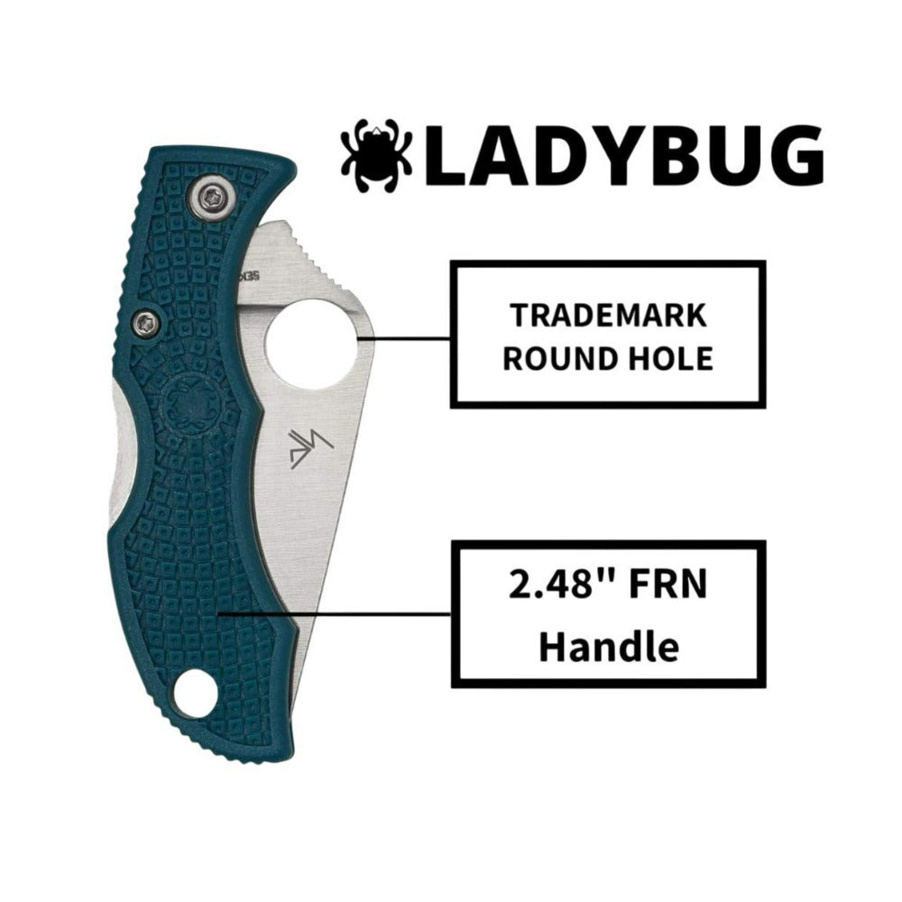 Spyderco Ladybug 3 Blue Folding Knife with K390 PlainEdge Stainless Steel Blade