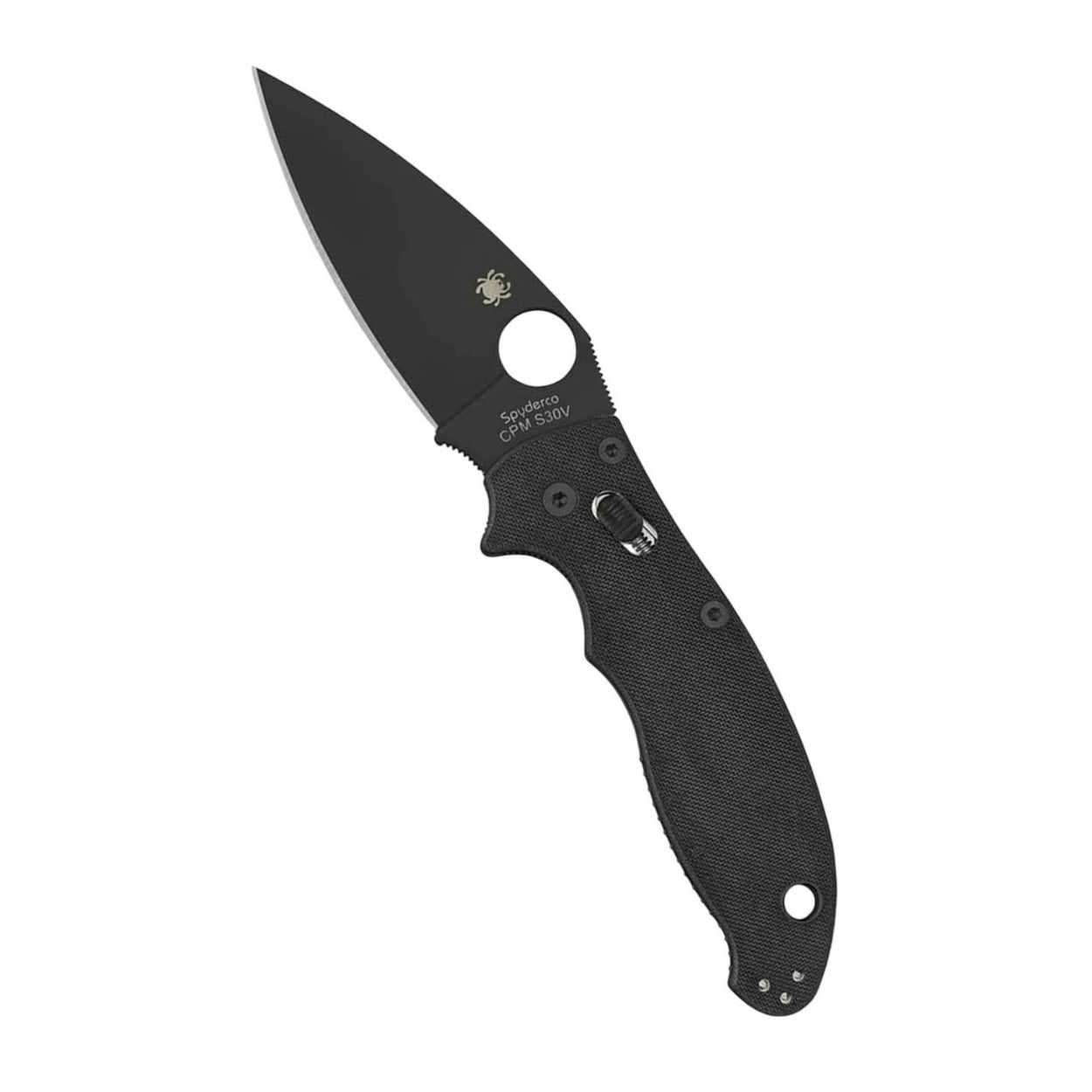 Spyderco Manix 2 Signature Black Knife with PlainEdge 3.37 Inch Blade
