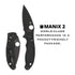 Spyderco Manix 2 Signature Black Knife with PlainEdge 3.37 Inch Blade