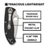 Spyderco Tenacious Folding Utility PlainEdge Black Pocket Knife with FRN Handle