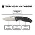 Spyderco Tenacious Folding Utility PlainEdge Black Pocket Knife with FRN Handle