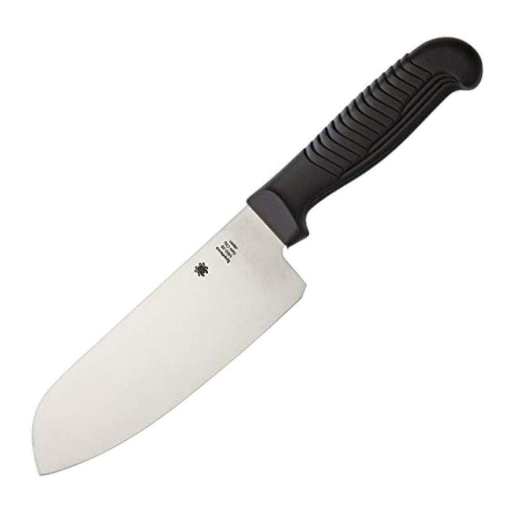Spyderco K08 Santoku 12.6 Inch PlainEdge Black Kitchen Knife with MBS 26 Blade