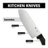 Spyderco K08 Santoku 12.6 Inch PlainEdge Black Kitchen Knife with MBS 26 Blade