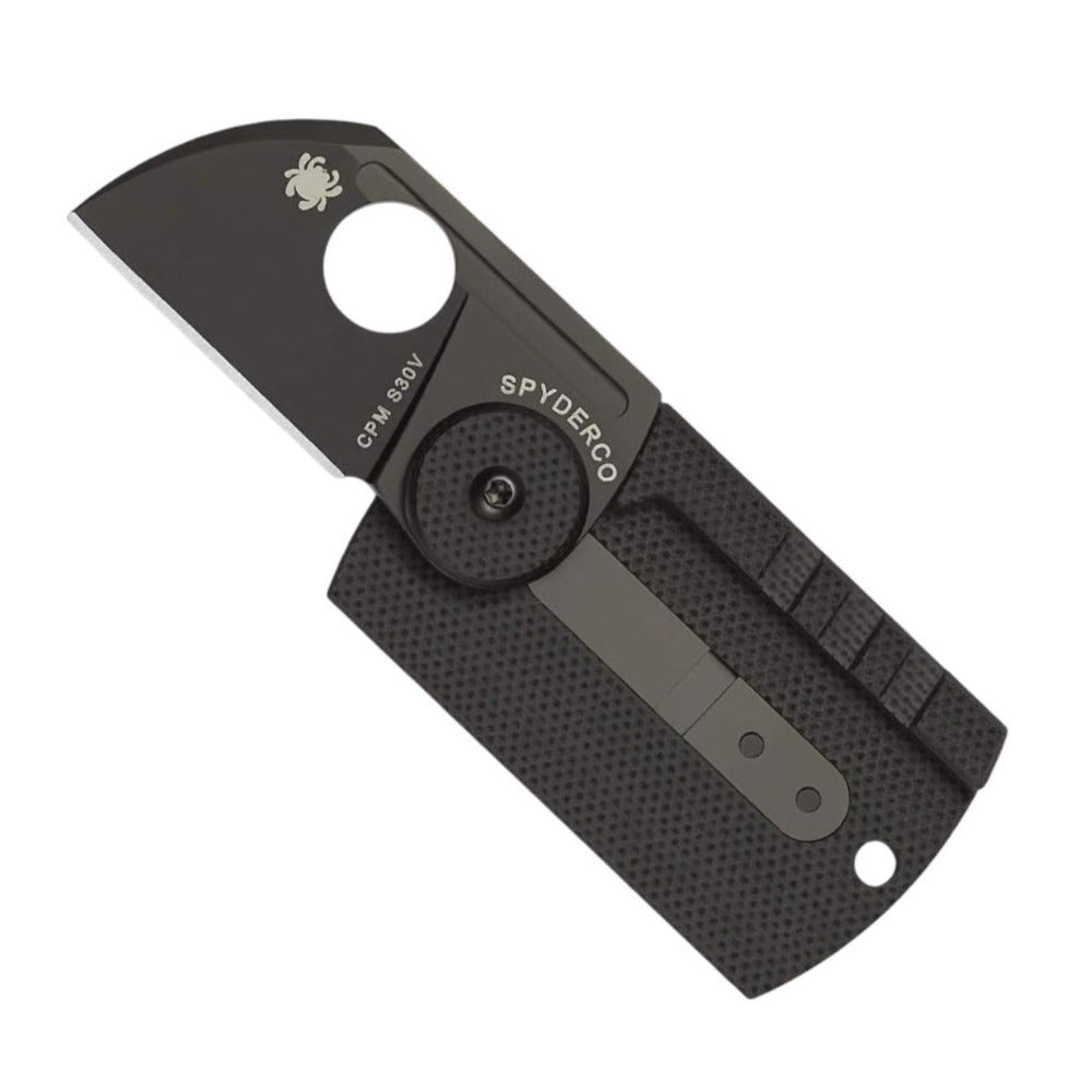 Spyderco Dog Tag Non Locking Black Folding Knife with CPM S30V Steel Blade