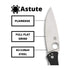 Spyderco Astute Value Black Knife with Stainless Steel PlainEdge Blade