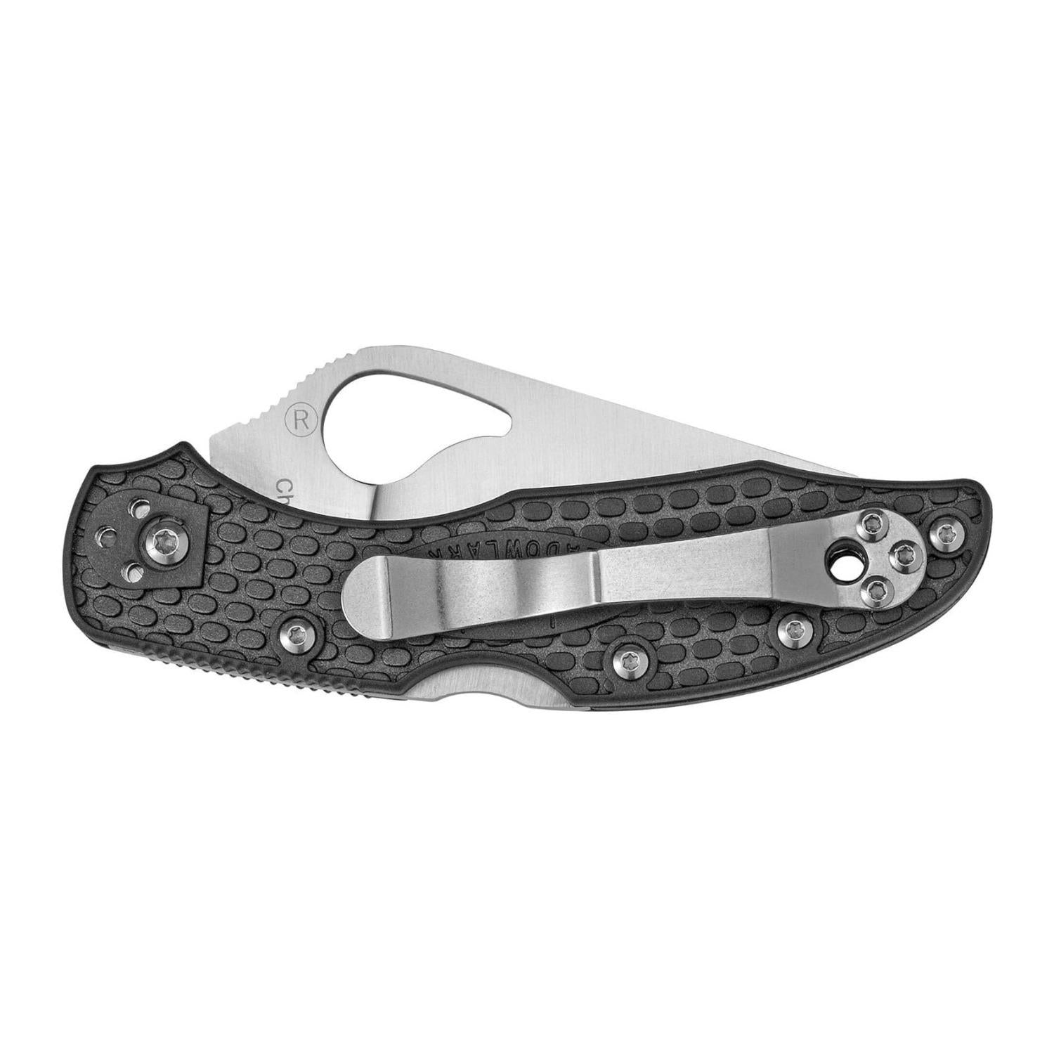 Spyderco Byrd Meadowlark 2 6.90 Inch Folding Black Knife with Plain Edge Blade