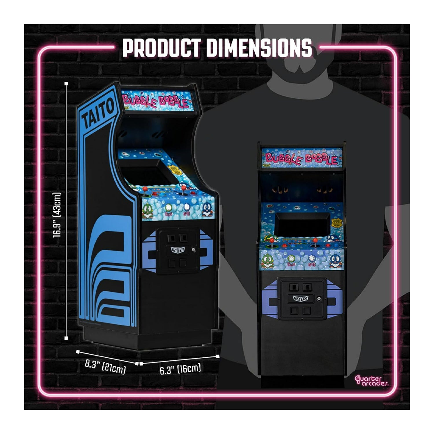 Numskull Official Taito Bubble Bobble Quarter Size Wooden Arcade Cabinet