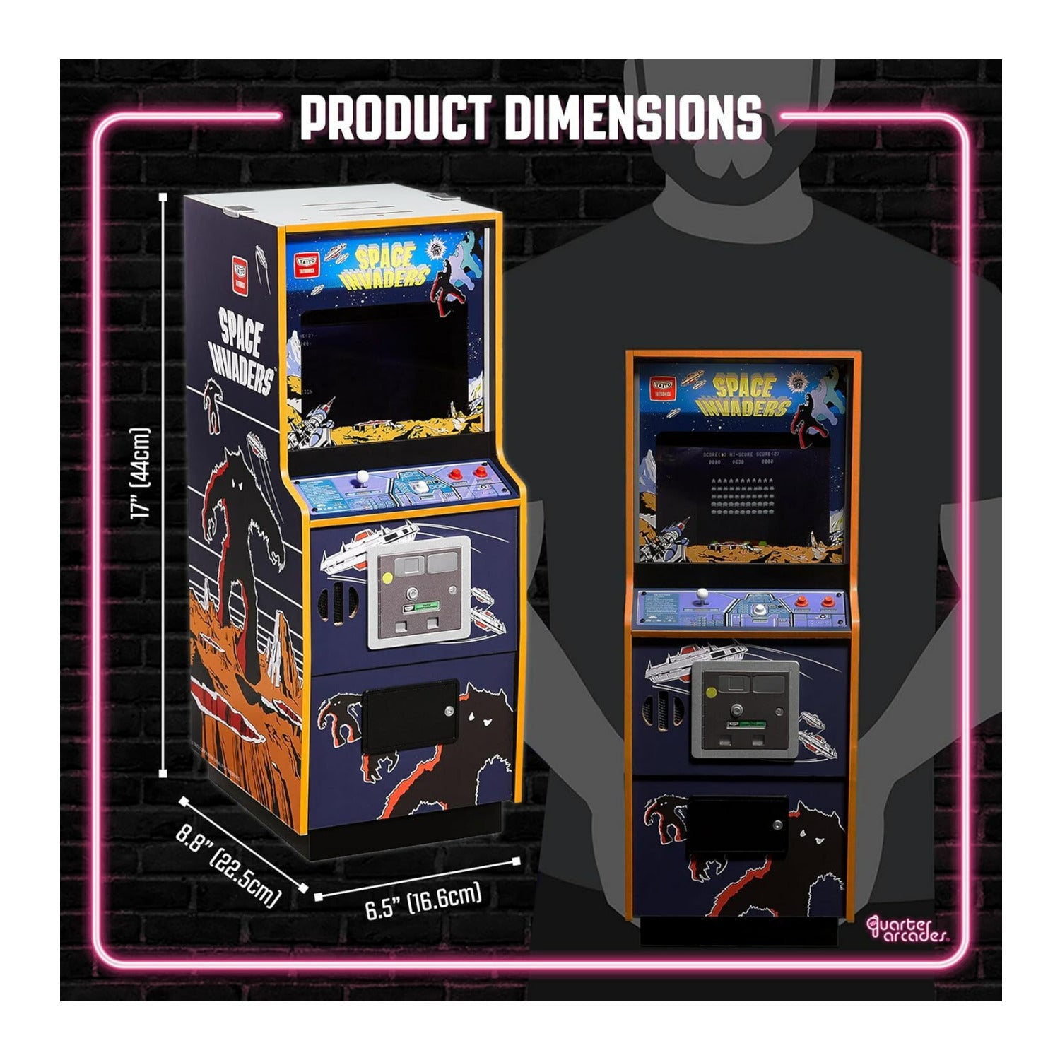 Numskull Quarter Arcades Quarter Sized Space Invaders Mini Arcade Machine