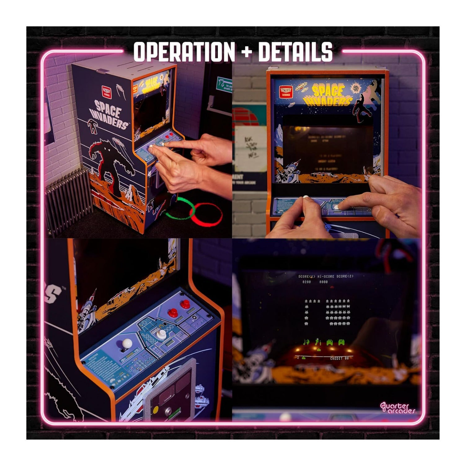Numskull Quarter Arcades Quarter Sized Space Invaders Mini Arcade Machine