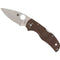 Spyderco Native 5 CPM 15V Stainless Steel Full-Flat Grind Folding Knife (Brown)