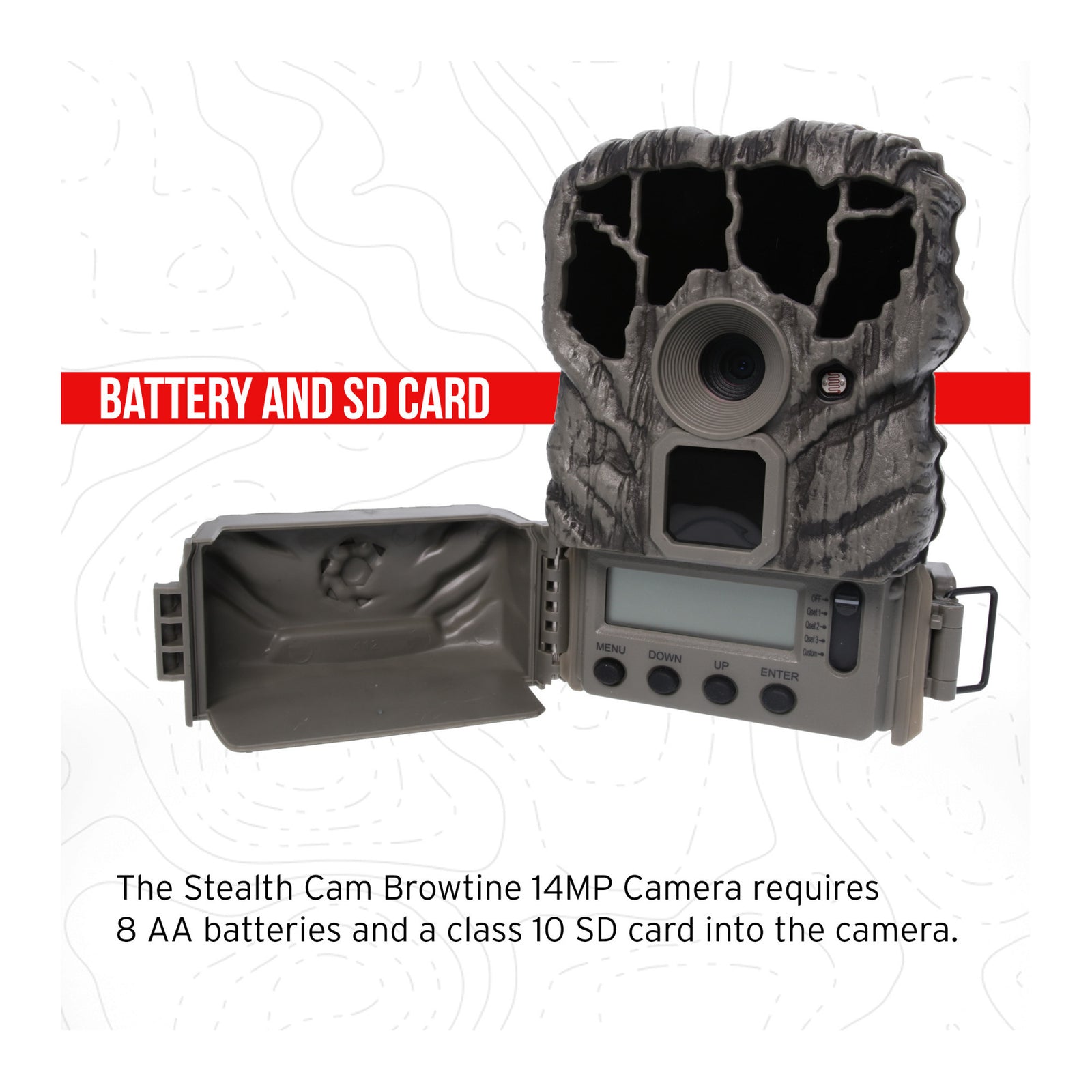 Stealth Cam Browtine 14MP Trail Camera with Video with SD and Accessories