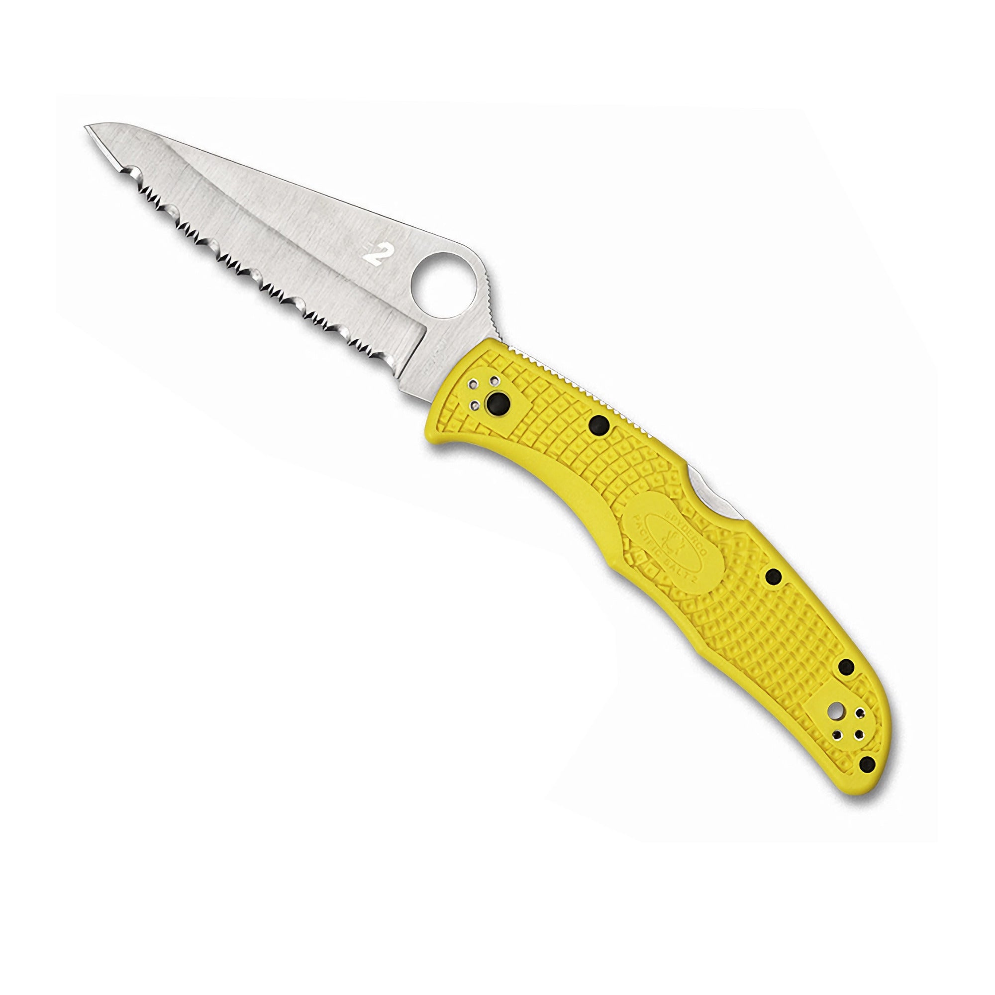 Spyderco Pacific Salt 2 Folding Knife 3.78-Inch Yellow FRN Handle H-2 Steel