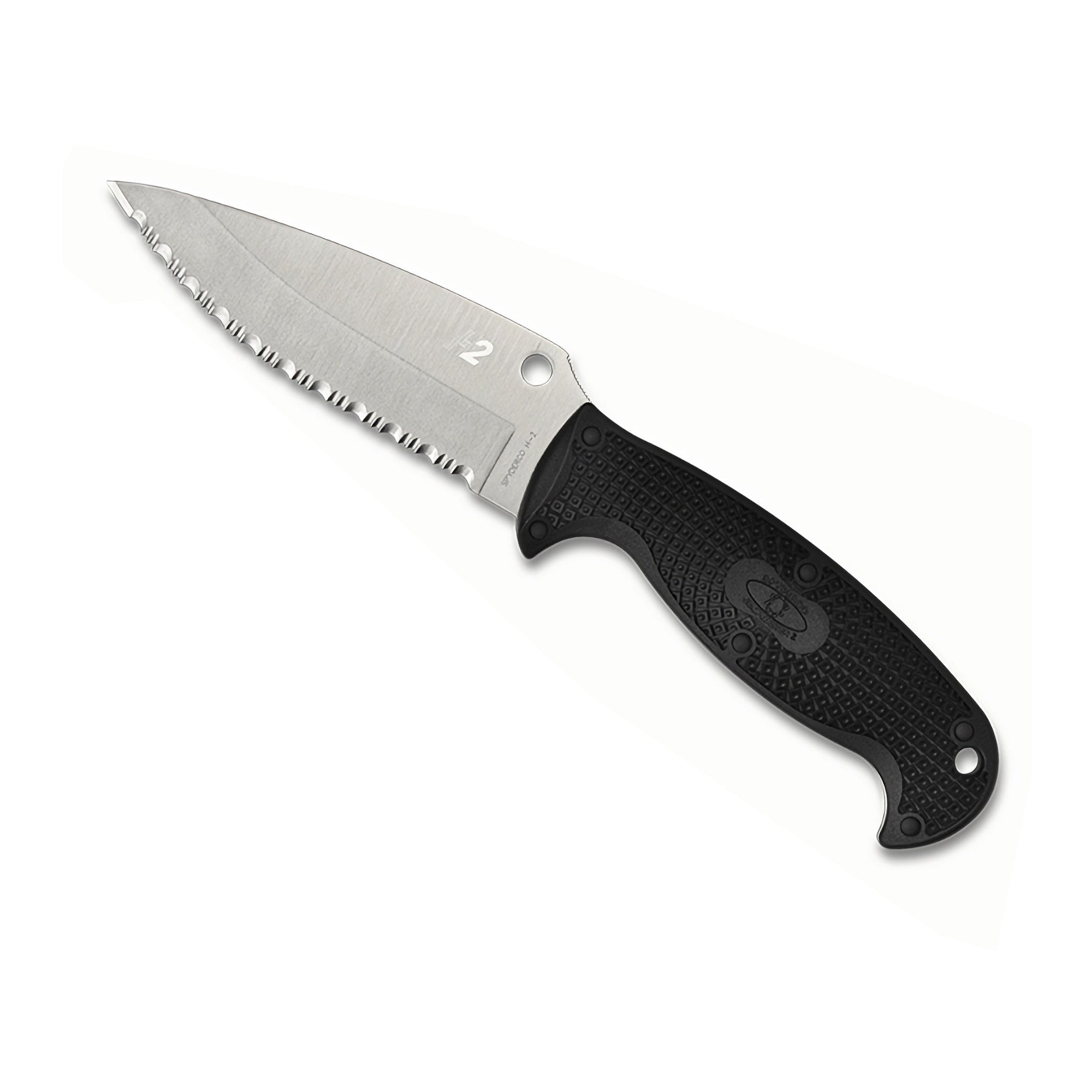 Spyderco Jumpmaster 2 Fixed Knife 4.47-Inch Black FRN Handle H-2 Steel Blade
