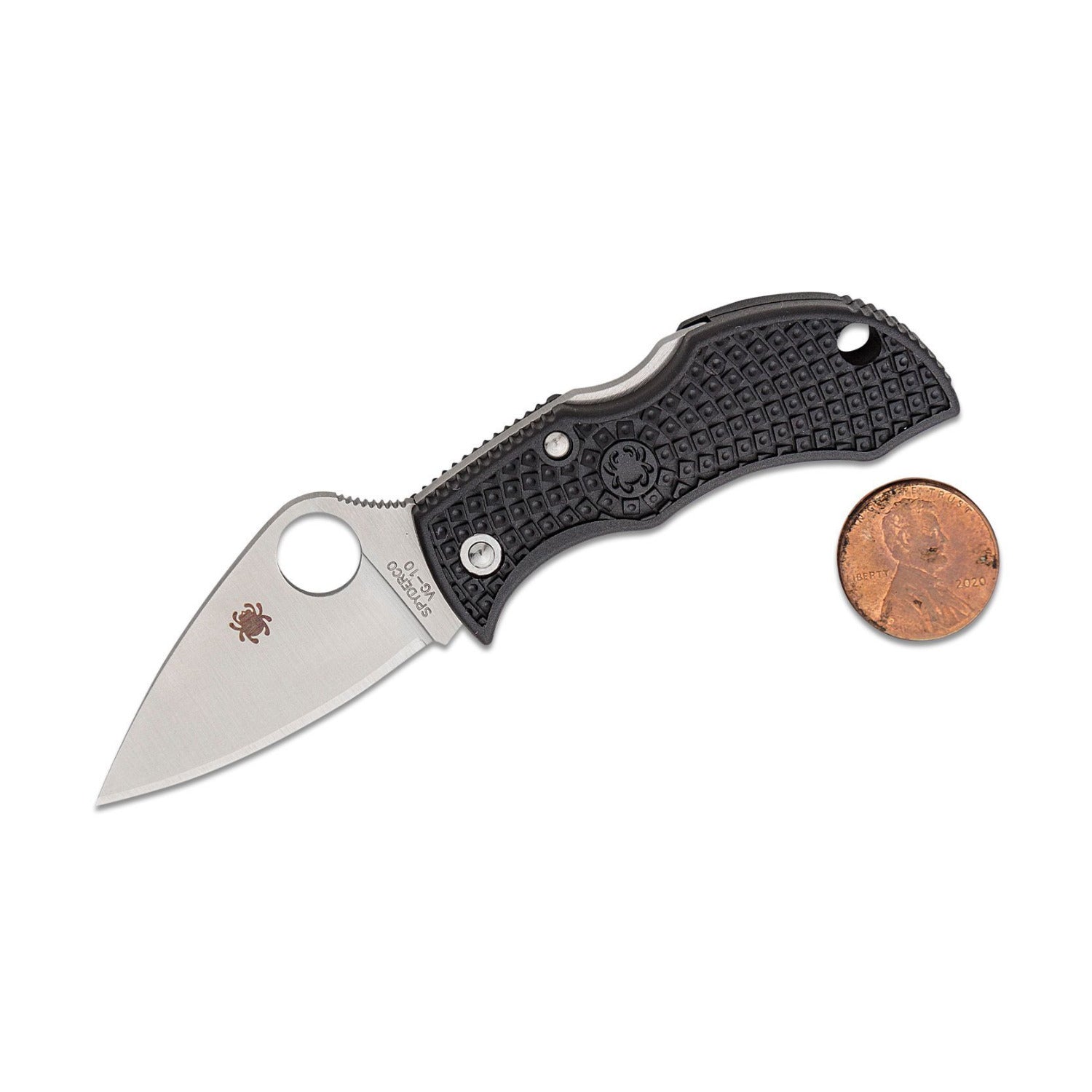 Spyderco ManBug Lightweight Leaf Pocket Knife with Black FRN (Satin Finish)